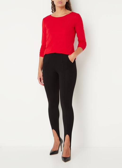 Wolford Aurora longsleeve van modal - voorkant 4 kersenrood