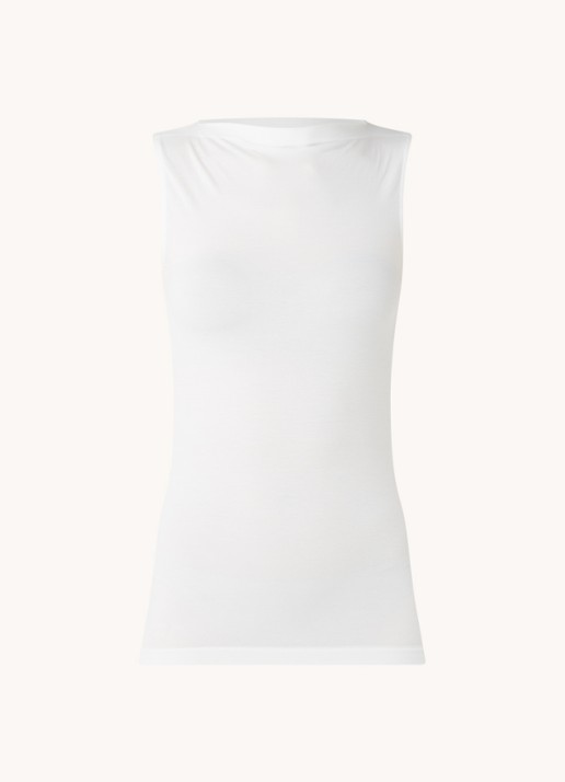 Wolford Aurora mouwloze top met boothals - voorkant wit