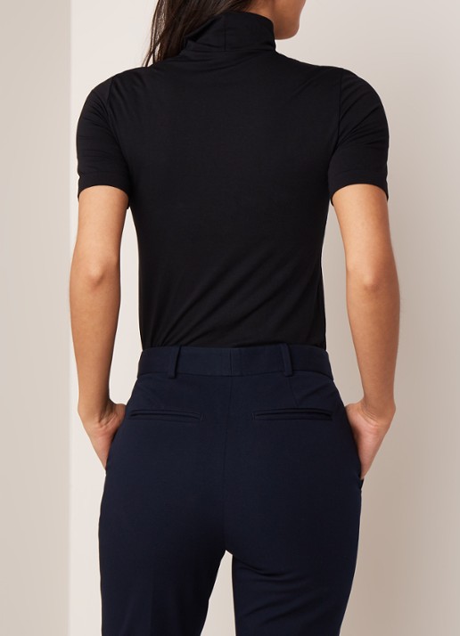 Wolford Aurora top met col - achterkant 3 diepzwart