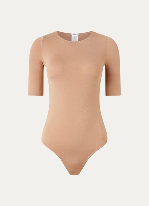 Wolford Bahamas body met ronde hals - voorkant 2 beige