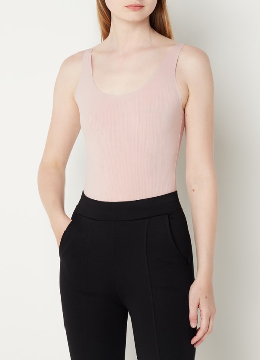 Wolford Beauty Cotton mouwloze stringbody - detail 4 oudroze