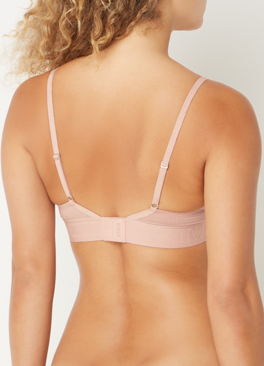 Wolford Beauty Cotton voorgevormde bh met beugel - achterkant 4 zalmroze