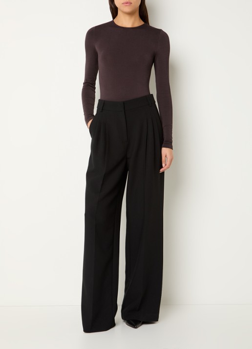 Wolford Berlin body met ronde hals - voorkant 2 donkerbruin