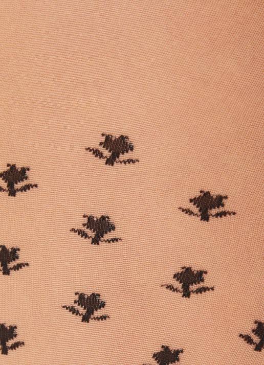 Wolford Blossom panty met bloemenprint - detail camel