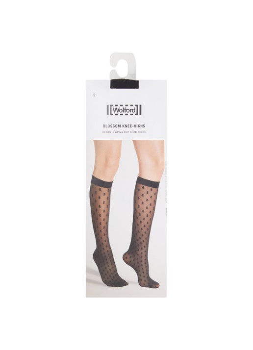 Wolford Blossom pantykousen in 20 denier - voorkant zwart