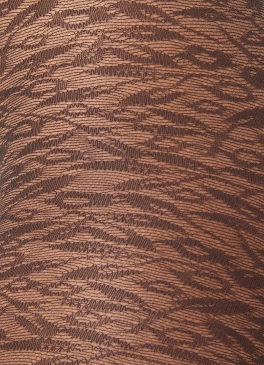 Wolford Bouquet panty met bloemenprint in 30 denier - detail bruin