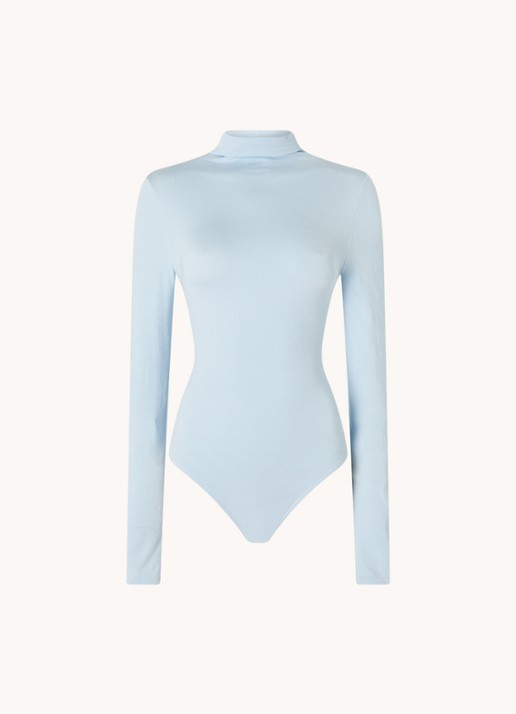Wolford Colorado body met col - voorkant 4 lichtblauw