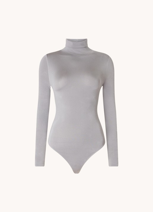 Wolford Colorado body met col - voorkant 2 lichtgrijs