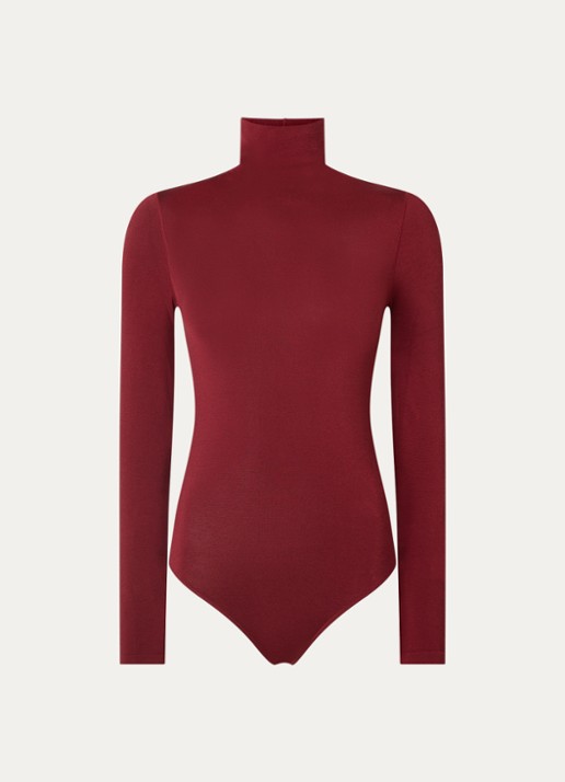 Wolford Colorado body met col - voorkant 3 donkerrood