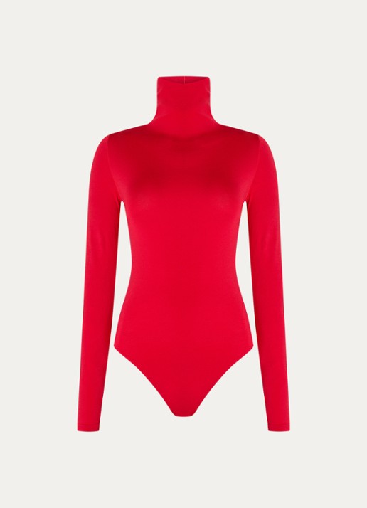 Wolford Colorado body met col - voorkant cranberryrood