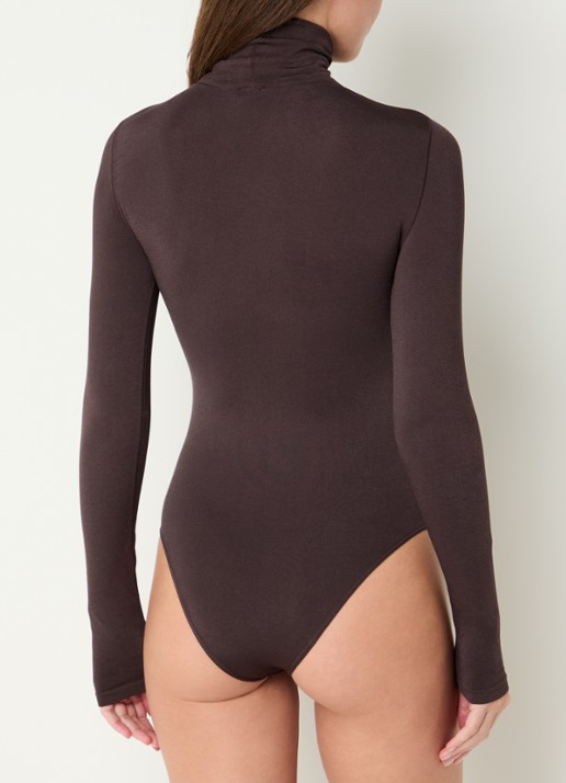 Wolford Colorado body met col - achterkant 4 donkerbruin
