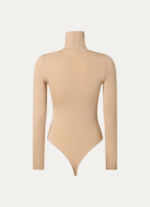 Wolford Colorado stringbody met col - achterkant 3 donkerbeige