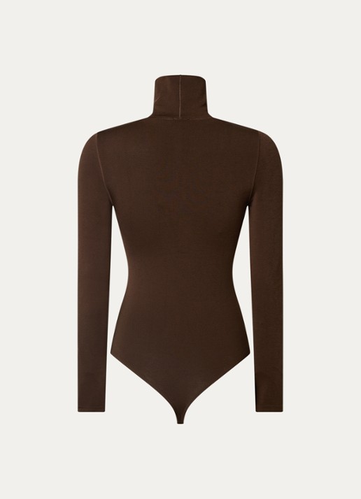 Wolford Colorado stringbody met col - achterkant 4 donkerbruin
