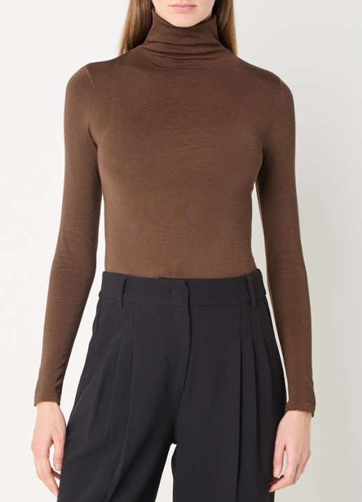 Wolford Colorado stringbody met col - detail 3 donkerbruin
