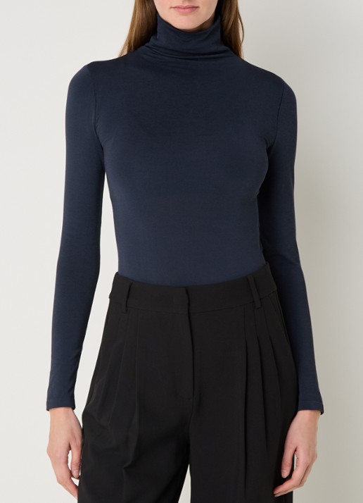 Wolford Colorado stringbody met col - detail 3 donkerblauw