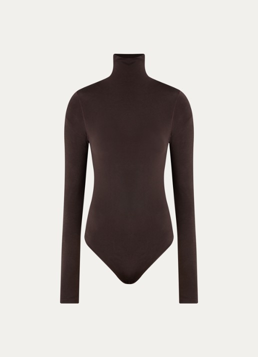 Wolford Colorado stringbody met col - voorkant 2 aubergine