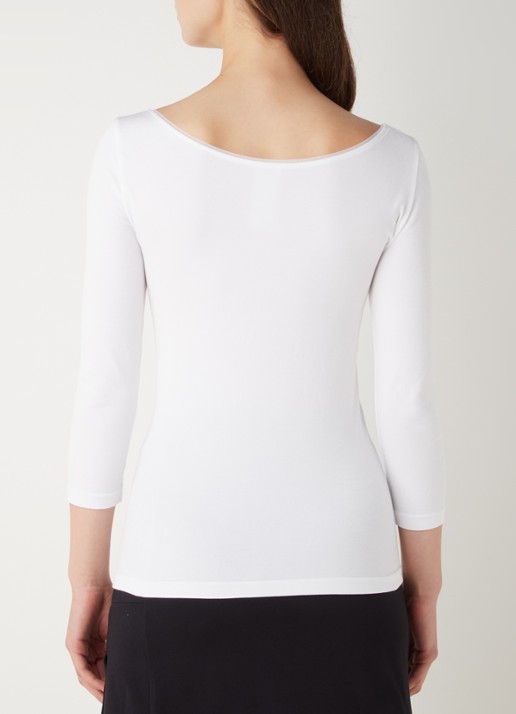 Wolford Cordoba naadloze longsleeve met driekwart mouw - achterkant 4 wit