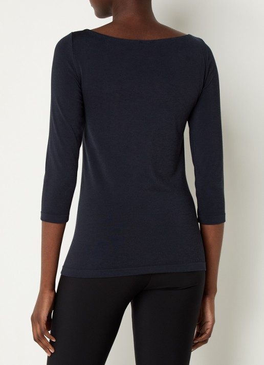 Wolford Cordoba top met boothals - achterkant 3 donkerblauw