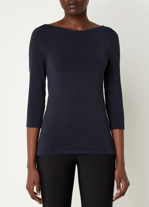 Wolford Cordoba top met boothals - detail 4 donkerblauw