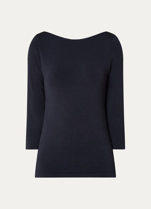 Wolford Cordoba top met boothals - voorkant donkerblauw