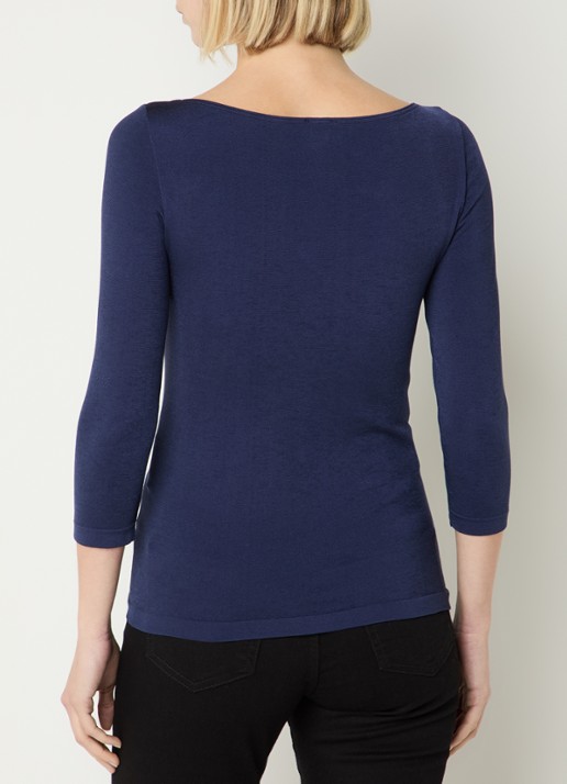 Wolford Cordoba top met boothals - achterkant 4 donkerblauw