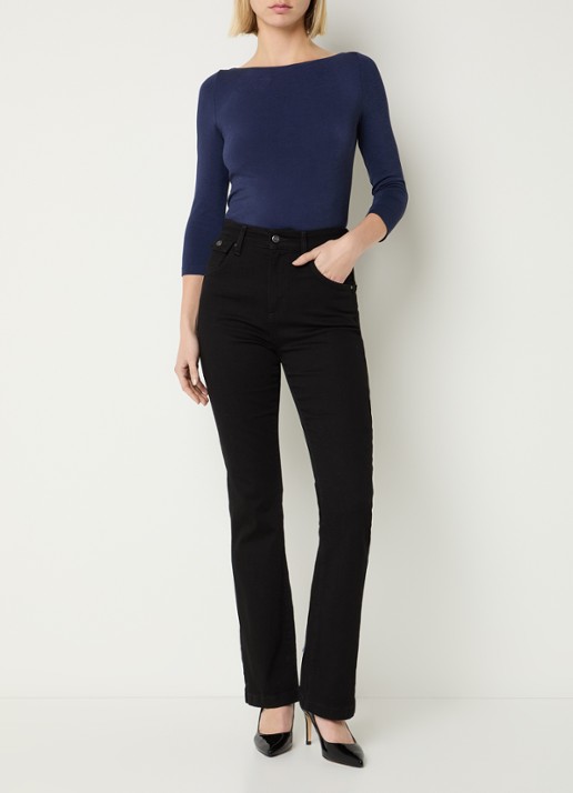 Wolford Cordoba top met boothals - voorkant 3 donkerblauw