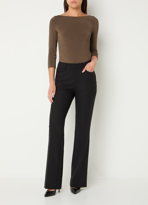 Wolford Cordoba top met boothals - voorkant 3 chocoladebruin