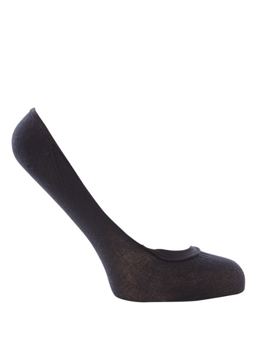 Wolford Cotton Footsies kousenvoetjes  - voorkant diepzwart