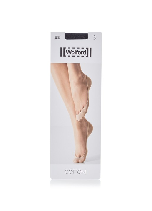 Wolford Cotton Footsies kousenvoetjes  - voorkant 2 diepzwart