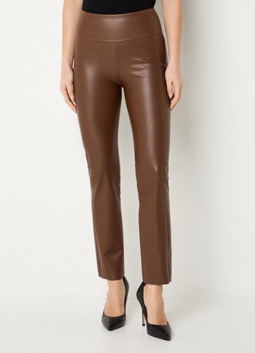 Wolford Edie high waist slim fit broek van imitatieleer