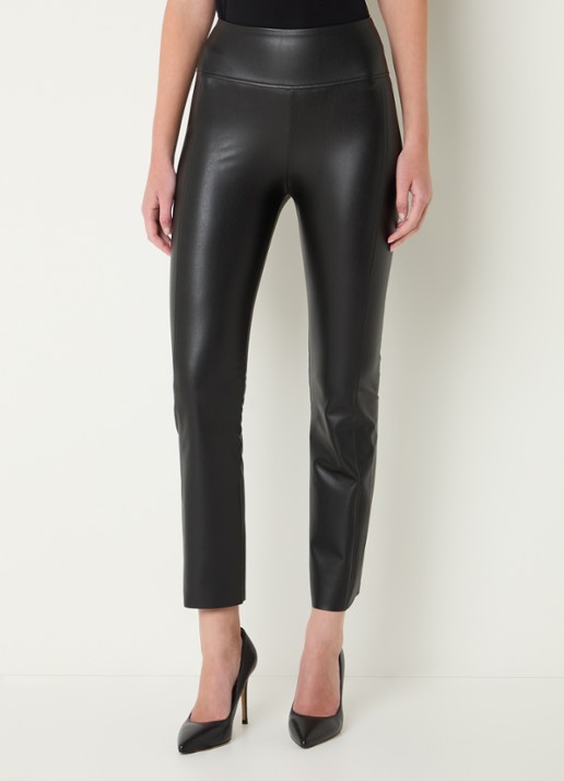 Wolford Edie high waist slim fit broek van imitatieleer