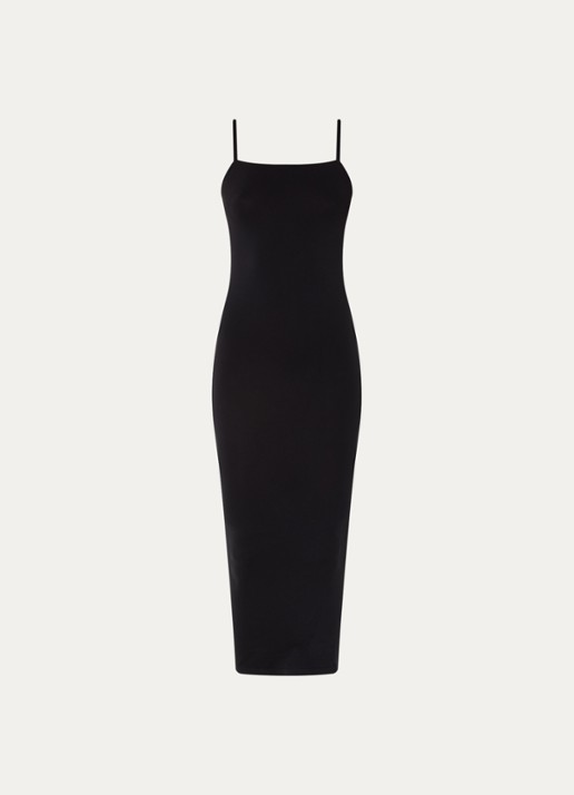 Wolford Fatal maxi jurk met spaghetti bandjes - voorkant 3 zwart