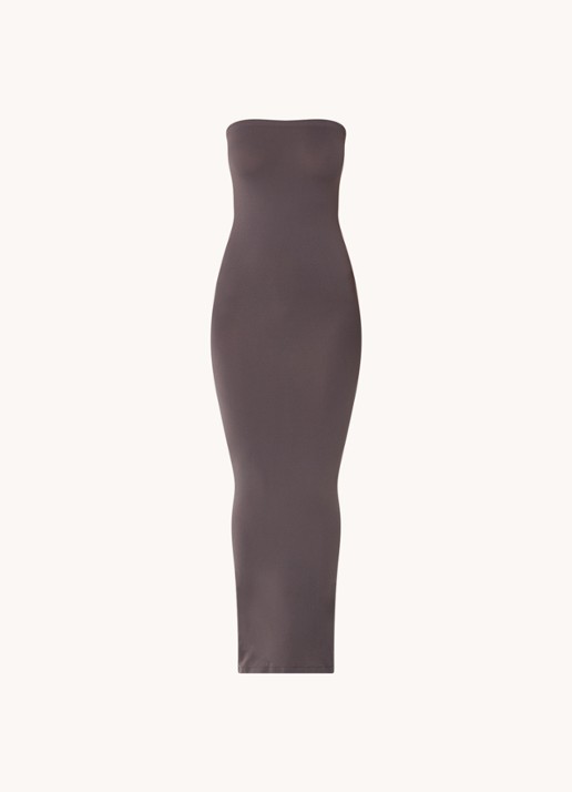 Wolford Fatal maxi jurk met stretch - voorkant 2 taupe