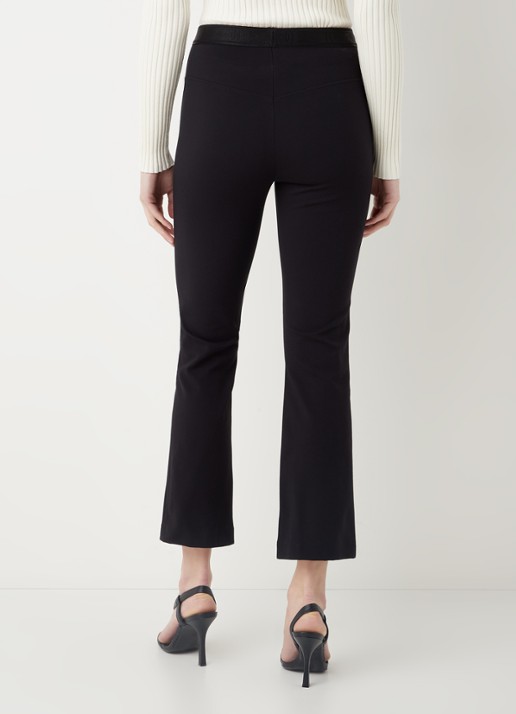Wolford Grazia high waist flared fit cropped broek met siernaad - achterkant zwart