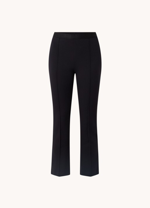 Wolford Grazia high waist flared fit cropped broek met siernaad - voorkant 3 zwart