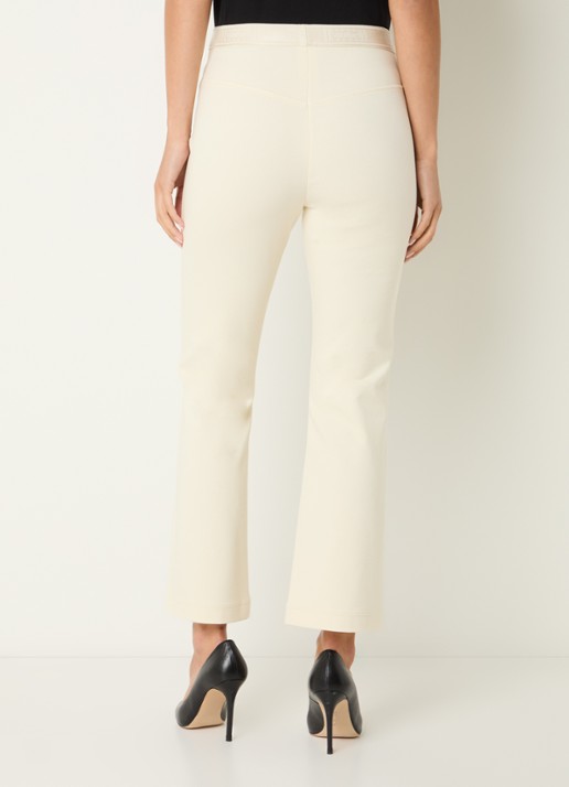 Wolford Grazia high waist flared fit cropped broek met siernaad - achterkant ivoor