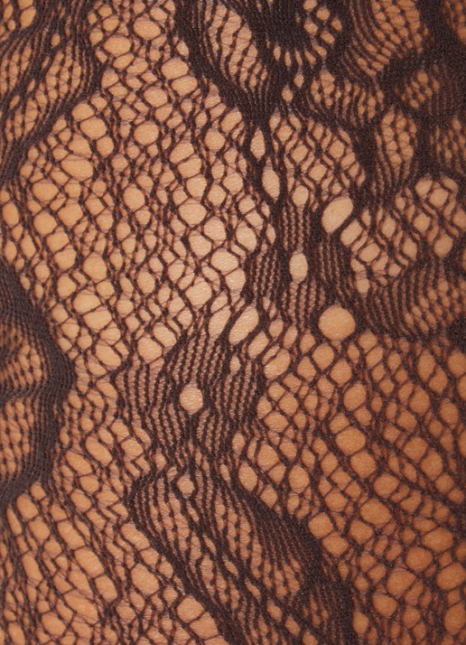 Wolford Infinite Rose netpanty - detail donkerbruin