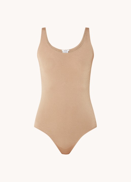 Wolford Jamaika body met ronde hals - voorkant camel