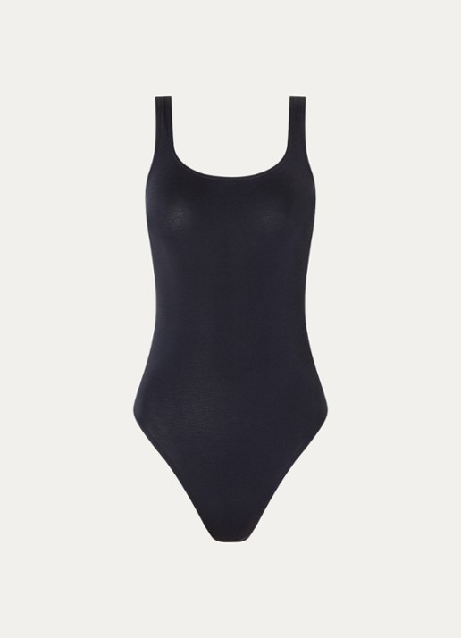 Wolford Jamaika body met ronde hals - voorkant 3 diepzwart