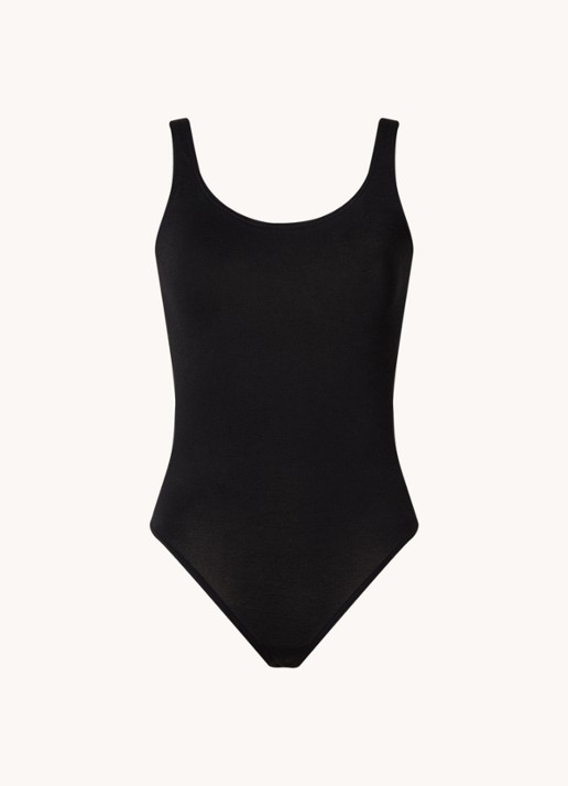 Wolford Jamaika stringbody met glanzende finish - voorkant 2 zwart