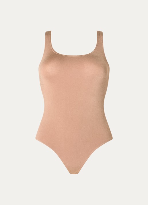 Wolford Jamaika stringbody met glanzende finish - voorkant 3 bruin