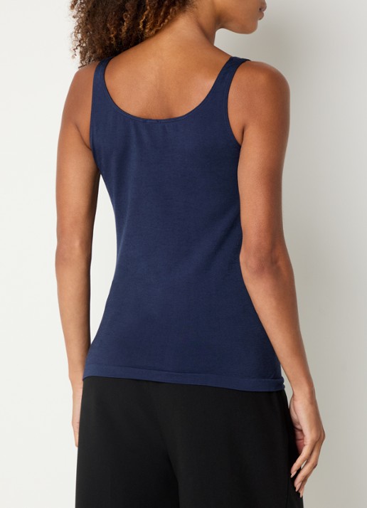 Wolford Jamaika tanktop met ronde hals - achterkant donkerblauw