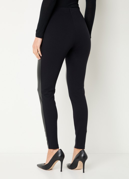 Wolford Jo high waist legging van imitatieleer  - achterkant zwart
