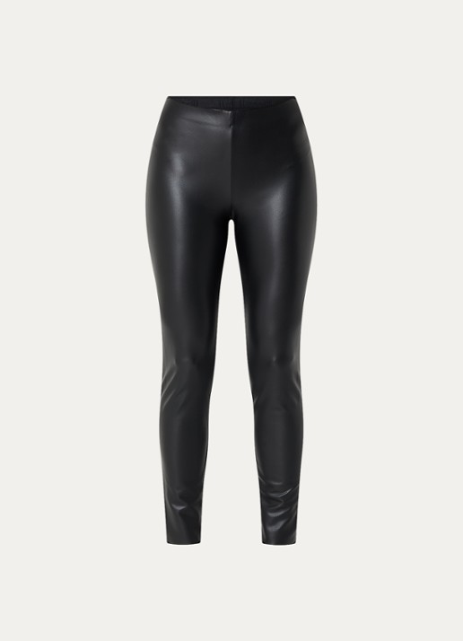 Wolford Jo high waist legging van imitatieleer  - voorkant 2 zwart