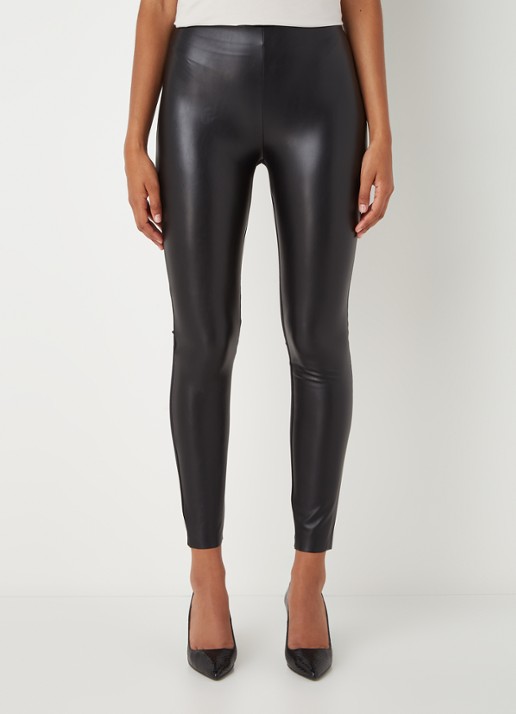 Wolford Jo high waist skinny fit legging van imitatieleer - detail 3 diepzwart