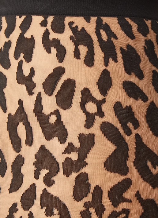 Wolford Josey panty met panterprint in 20 denier - detail 3 donkerbeige
