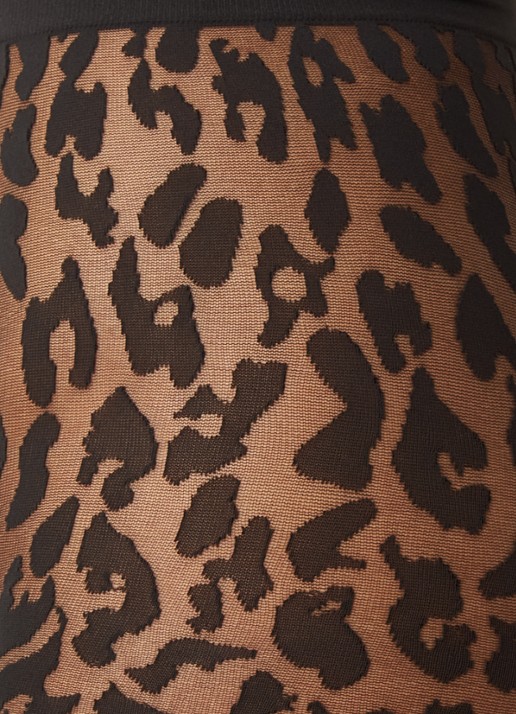 Wolford Josey panty met panterprint in 20 denier - detail 3 diepzwart