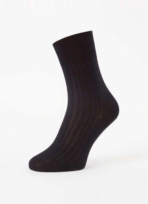 Wolford Luxury Cotton ribgebreide sokken - detail zwart