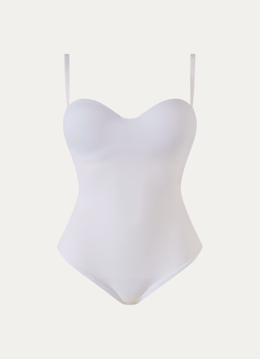 Wolford Mat de Luxe Forming corrigerende body met beugel - voorkant wit