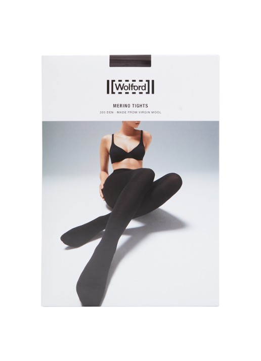 Wolford Merino maillot in 200 denier - voorkant donkerbruin
